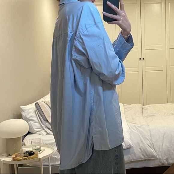 Zara Oversized Cotton Button Up Shirt - Picture 5 of 9